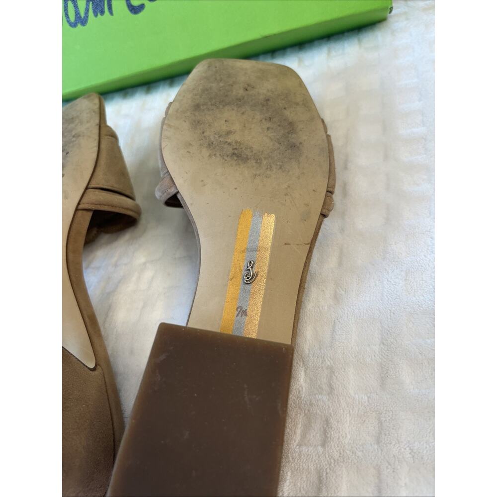 Sam Edelman Taupe Suede Slide Heels - Picture 8 of 16